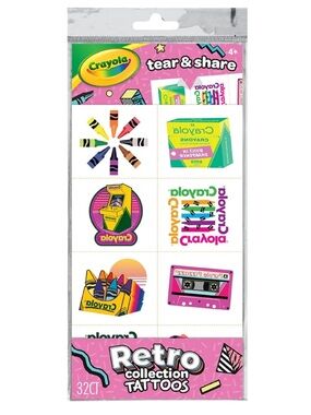 Crayola Retro Collection Tear & Share Tattoos